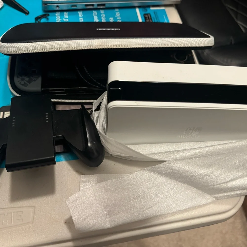 Nintendo Switch with Black and White Protective Case